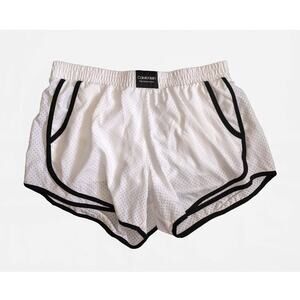 Calvin Klein Performance White Lined Athletic Running Shorts Size M